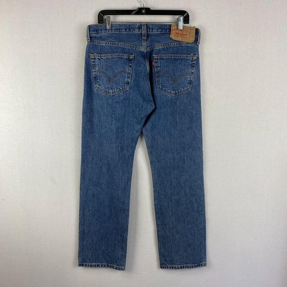 LEVI'S 501 Blue Straight Leg Jean - Picture 7 of 10
